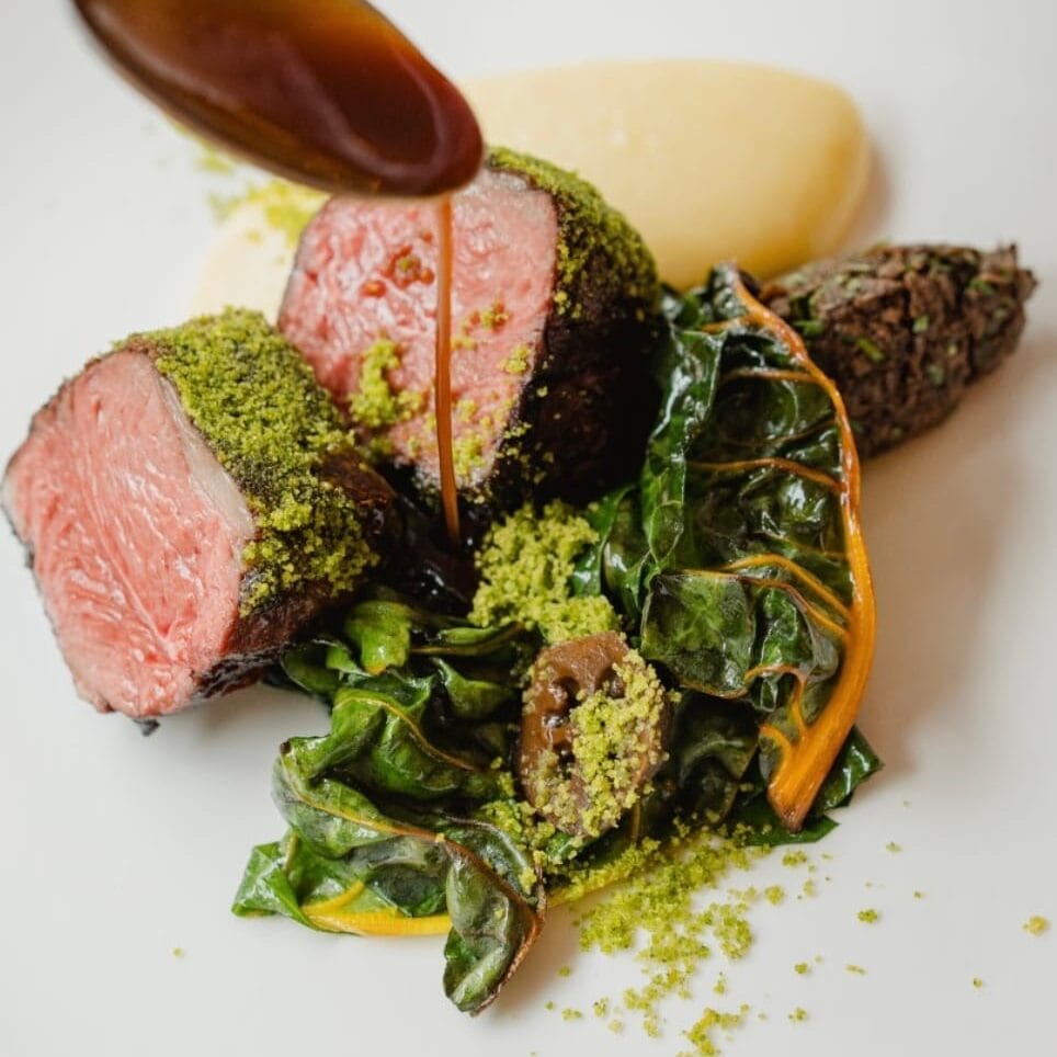 rumps of lamb rainbow chard